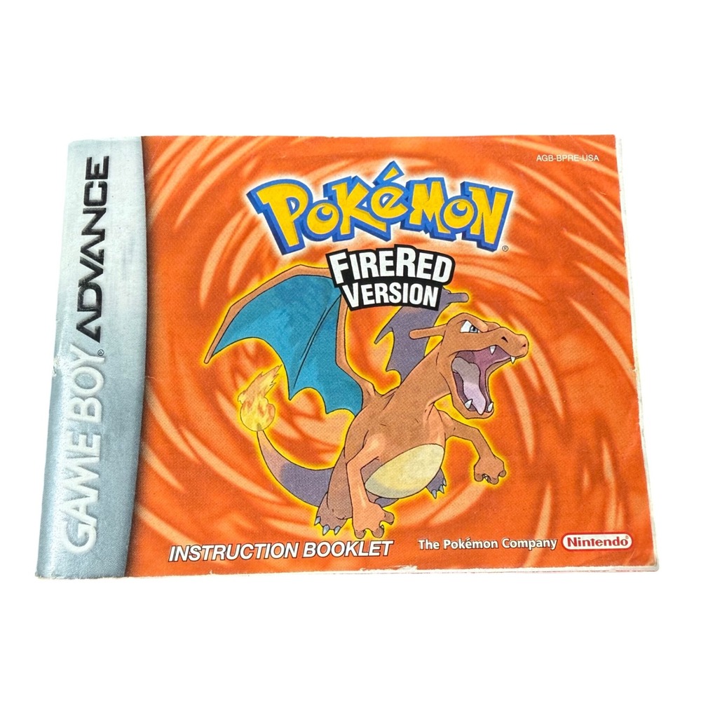 Nintendo Pokemon FireRed Version Instruction Manual Booklet Replacement GBA
